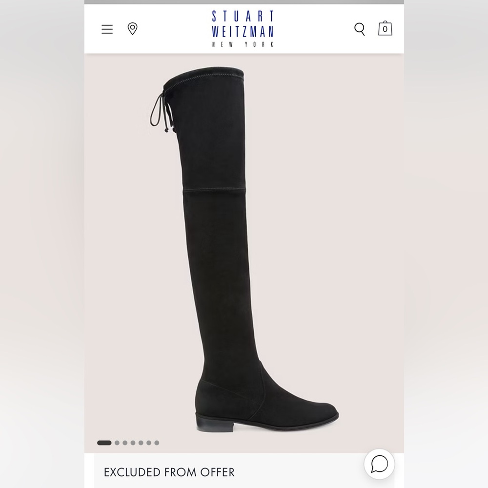 Stuart Weitzman Black Suede Lowland boots